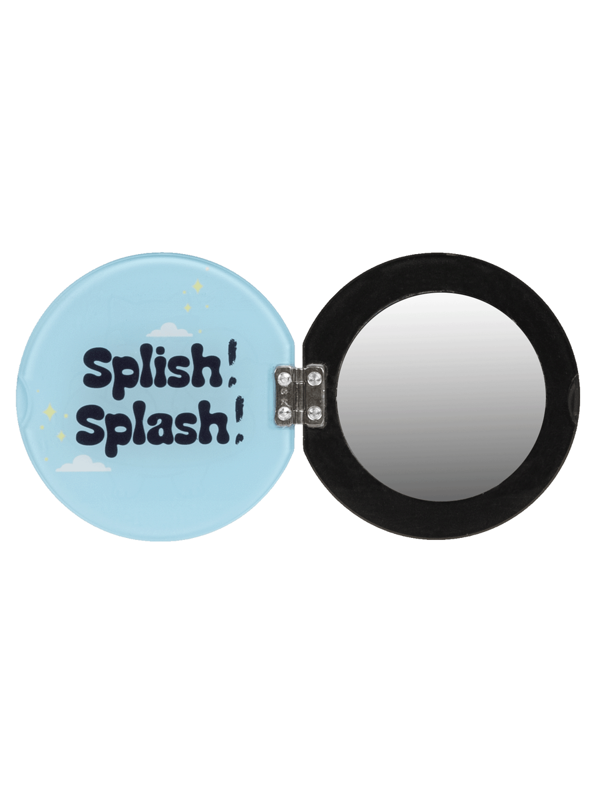Magmoji MagSafe mirror stand, Splish Splash edition, open, showing the mirror