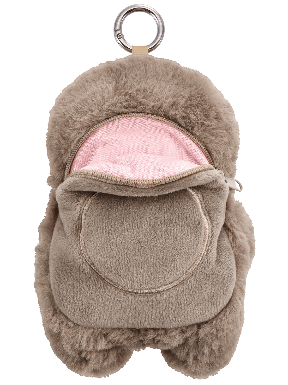 Dozer the Sloth, Magmoji MagSafe plushie wallet, back with zip pocket open
