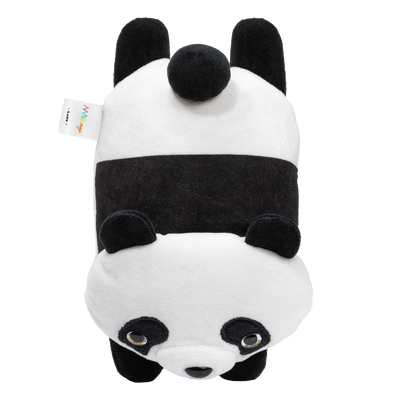 Plush panda toy on a white background
